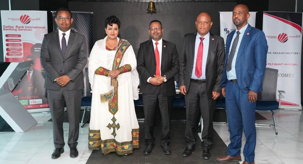 Five Ethiopian business people on a stage